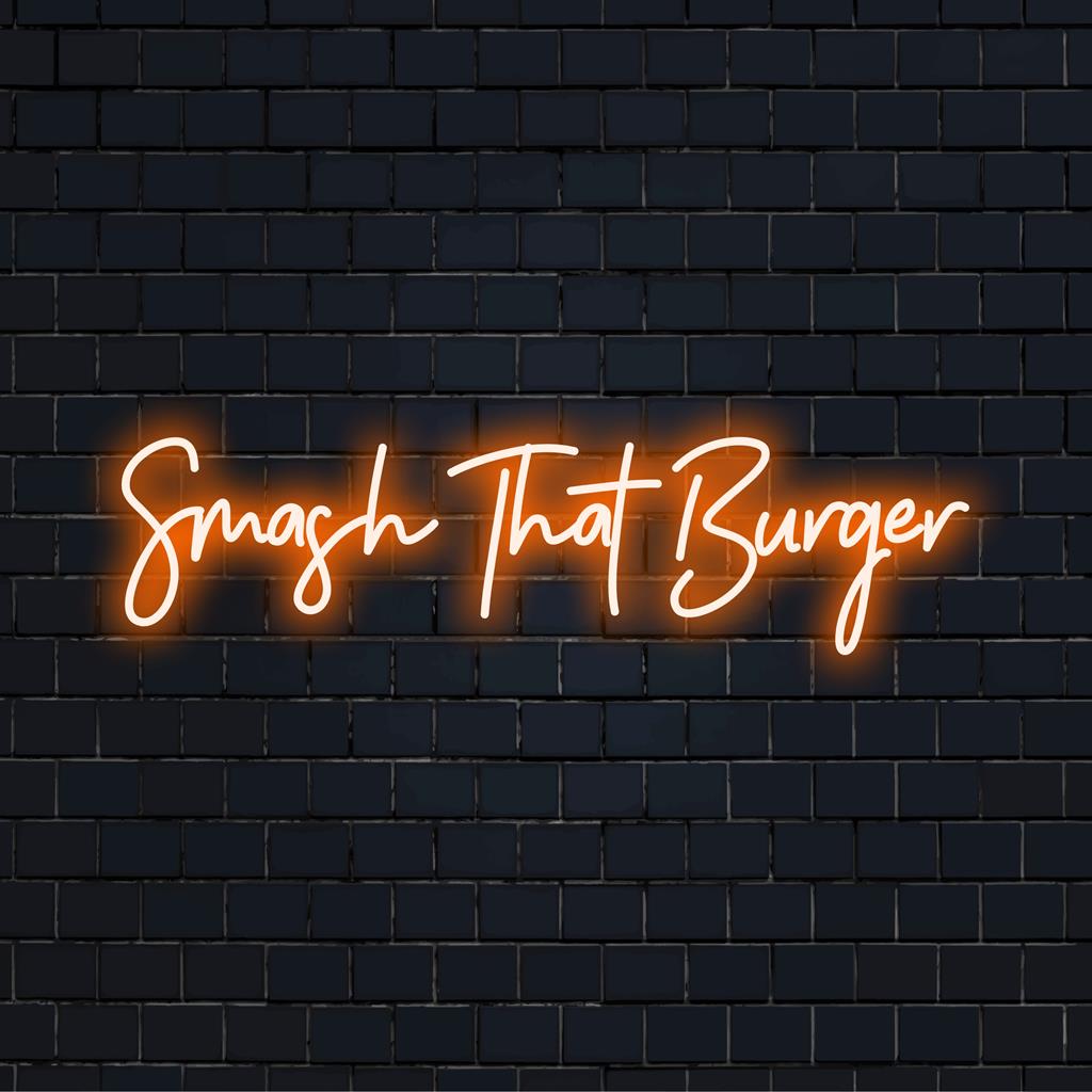 Levande LED-neonskylt för Smash That Burger, perfekt anpassad inredning för att lägga till lekfull charm till alla utrymmen.