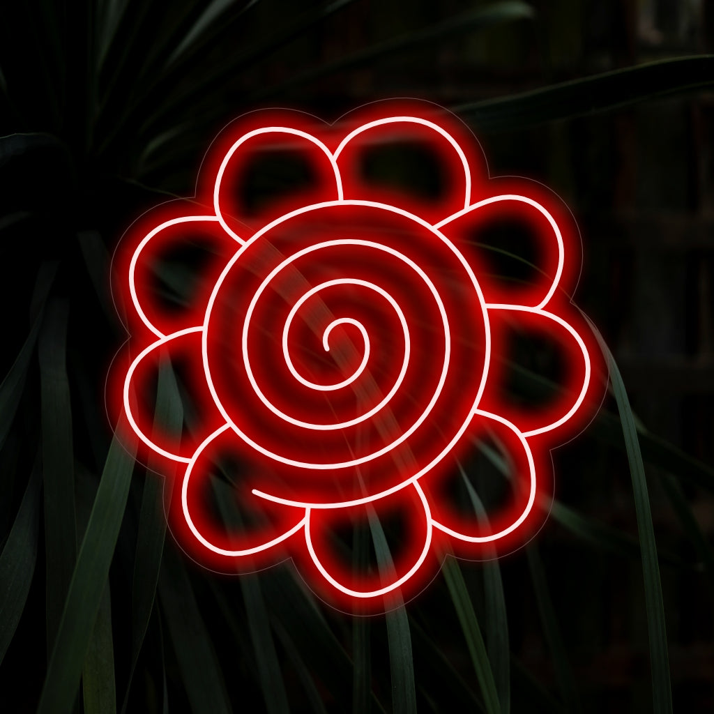 "Spiral Flower Hanamura Icon Neon Sign" ger spelinspirerad elegans med sin unika design, som ger en fängslande glöd för en touch av konstnärlig känsla i ditt utrymme.