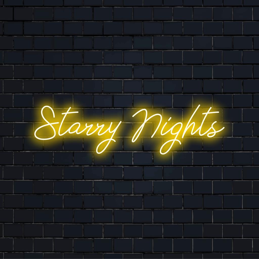 Custom Starry Nights neonskylt ger strålande charm och atmosfär; perfekt för alla inredningsmiljöer med sin lysande tilltalande.