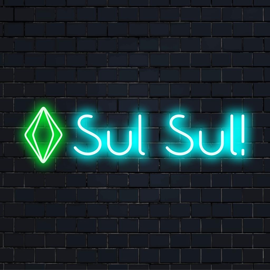 Ljusa Sul Sul! skräddarsydda handgjorda LED neonskyltar; livfull väggkonst perfekt för Sims-fans, som förstärker alla rums inredning.