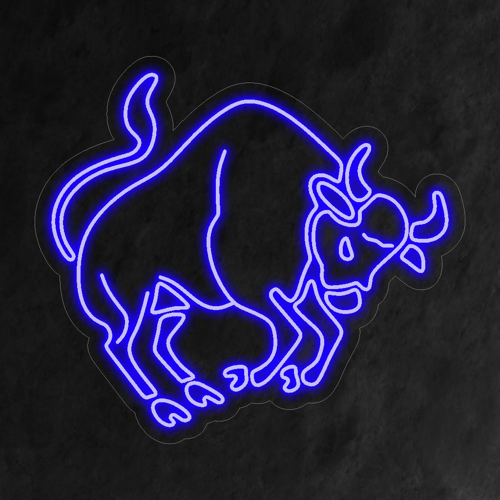 "Taurus Neon Sign" kanaliserar zodiakvibbar med ett mjukt sken, och hyllar styrkan och stabiliteten förknippad med Taurus.