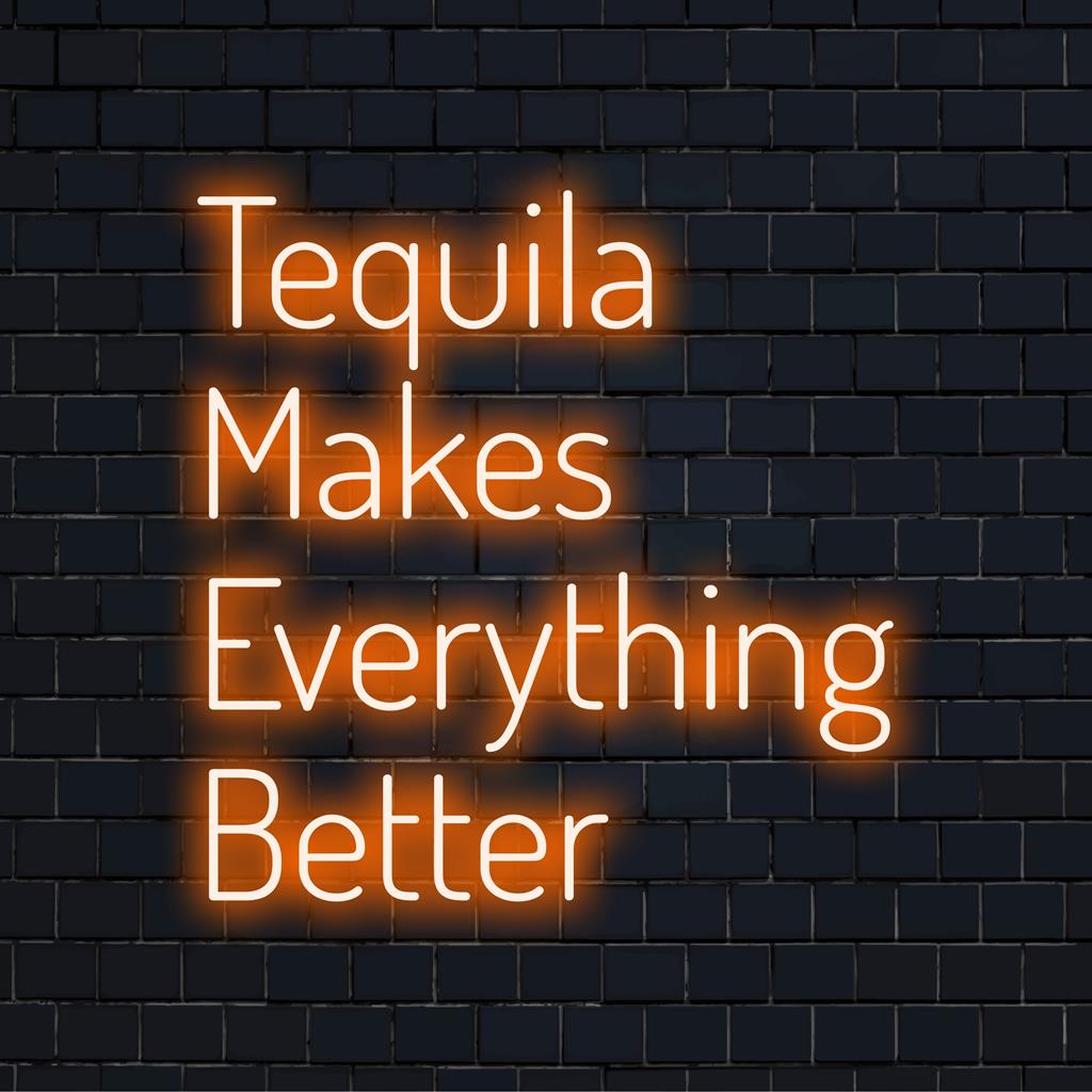 Skräddarsydd LED neonskylt som visar levande Tequila gör allt bättre; perfekt personlig neondekor.
