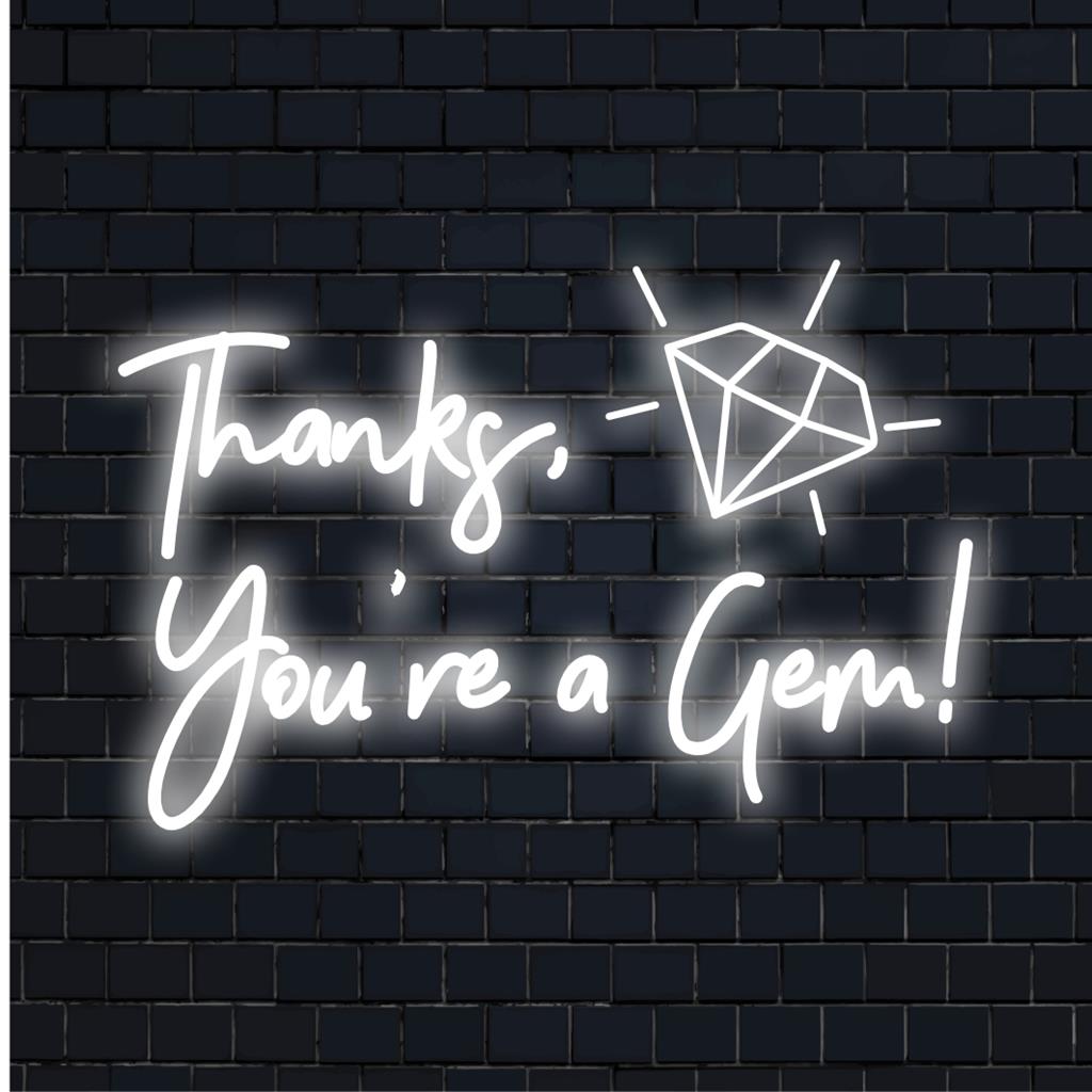 Skräddarsytt Tack Du är en pärla! LED neonskyltdesign, levande neonljusdekor med personlig neontextkonst.