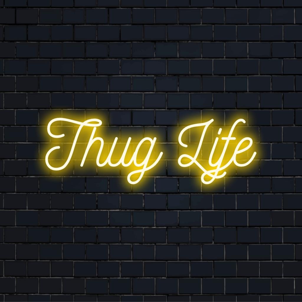 Vibrant Thug Life dekorativt ljus i personlig neonstil, tillför unik känsla som statement-väggkonst eller rumsdekoration.