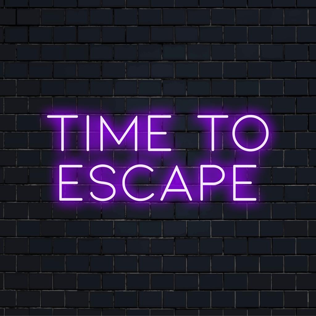LED neonskylt som läser Time To Escape; mångsidig inredning med levande belysning för alla miljöer.