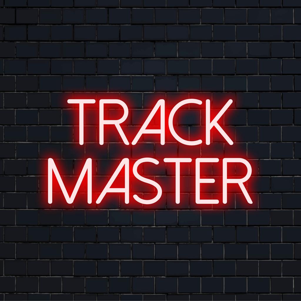 Specialdesignad LED-neonskylt från Track Master, perfekt för personlig ljus inredning i alla utrymmen.