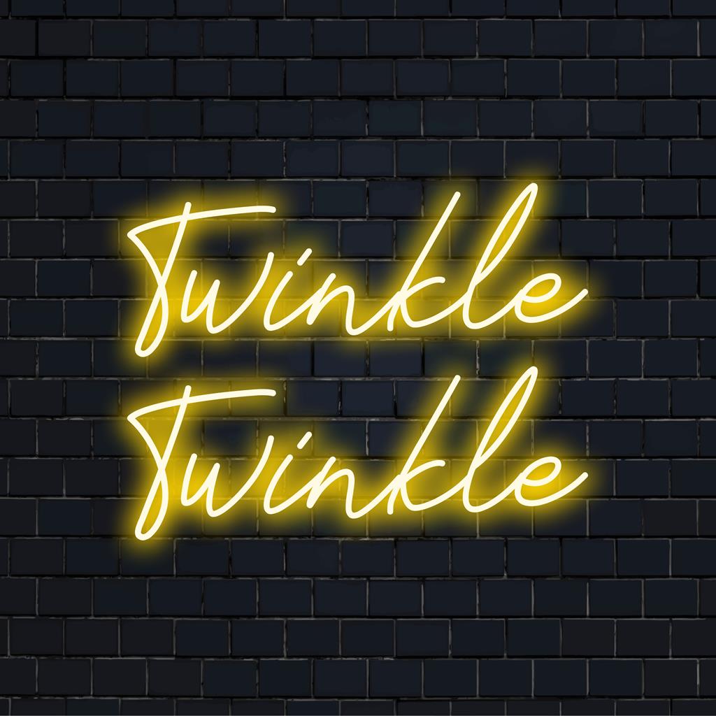 Anpassad LED-neonskylt med Twinkle Twinkle-textkonst, perfekt för unik väggdekor och personlig lysande charm.