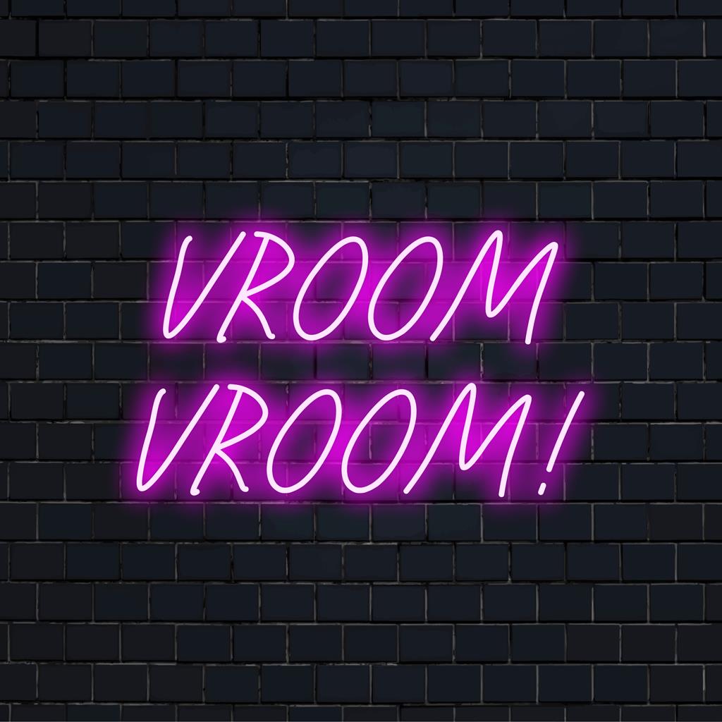 Vroom Vroom! Anpassad LED neonskylt som lyser upp utrymmen med elegant design, perfekt för livfull inredning och unik styling.