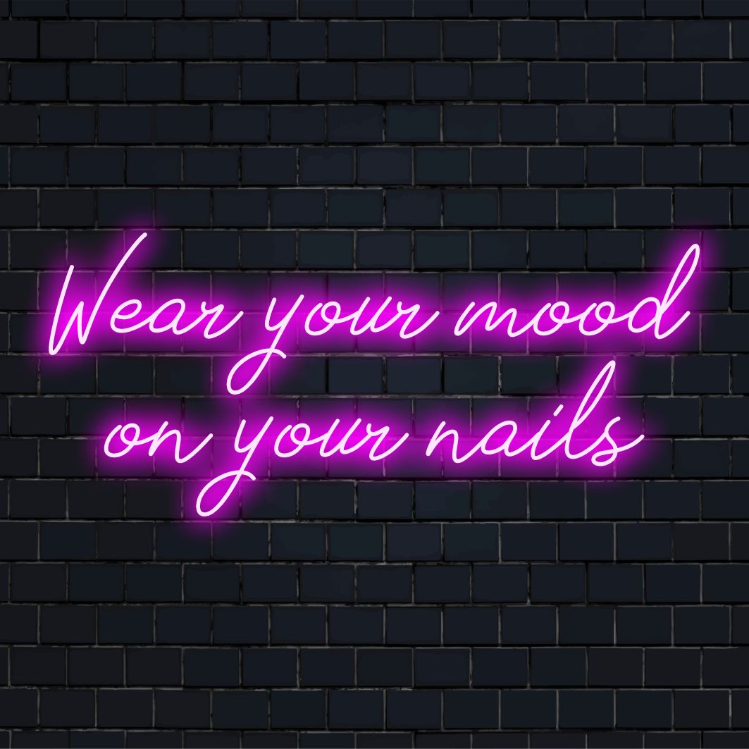 Livlig anpassad LED-neonskylt inspirerad av nagelkonst. Har detaljerad design, sammansmältande stil och neonljusdekor.
