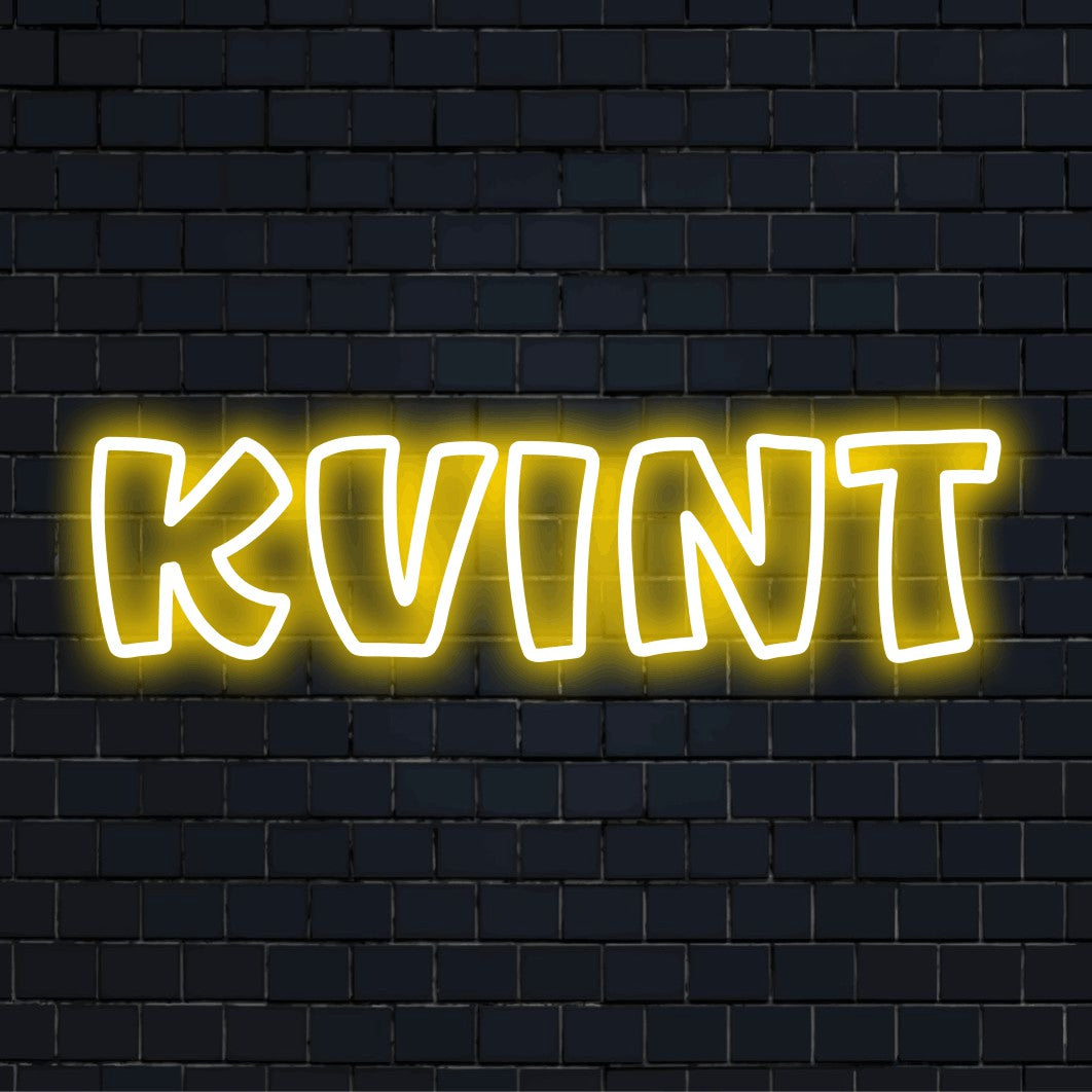Knez Mihailova LED Neon Sign, bright LED glow on black brick background