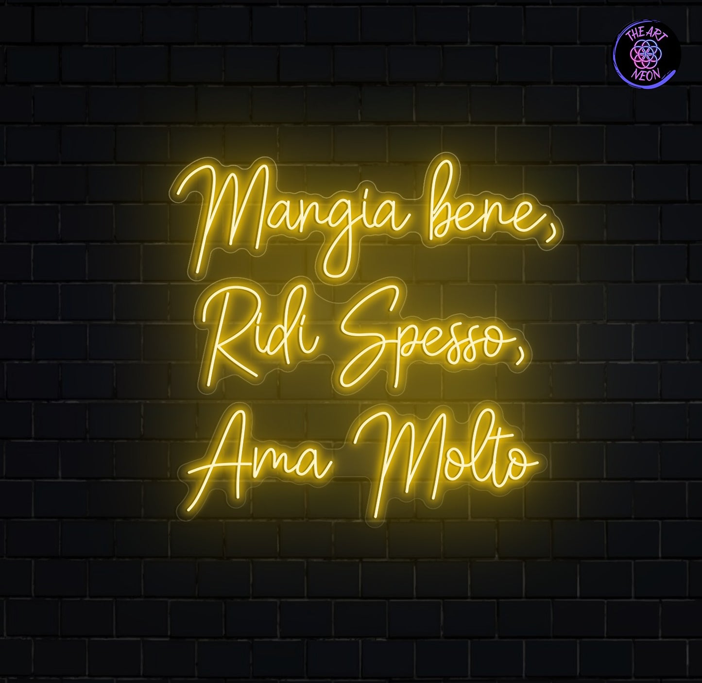 Custom LED Neon Sign – Mangia Bene, Ridi Spesso, Ama Molto