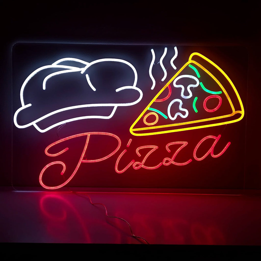 Pizza Med Pizza Slice Neonskylt - The Art Neon