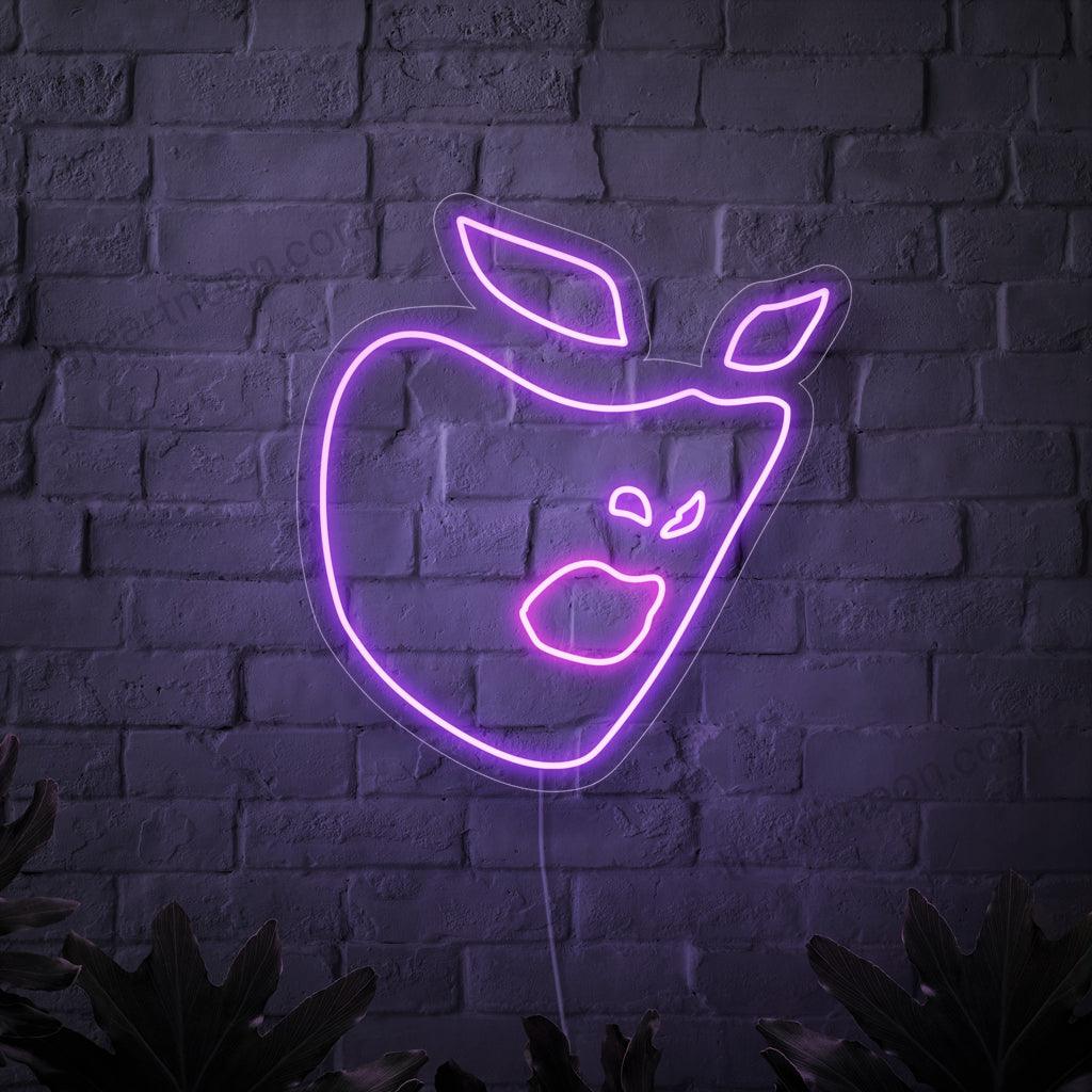 En dynamisk neonskylt som visar upp en häftig superhjältinna som bär en mask.