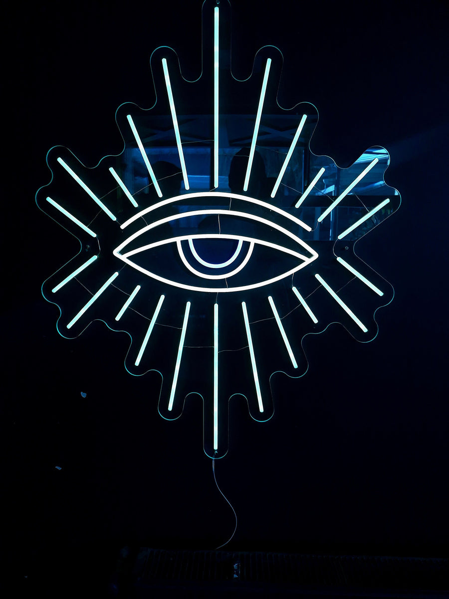 Blue icon LED neon sign for a smoke shop