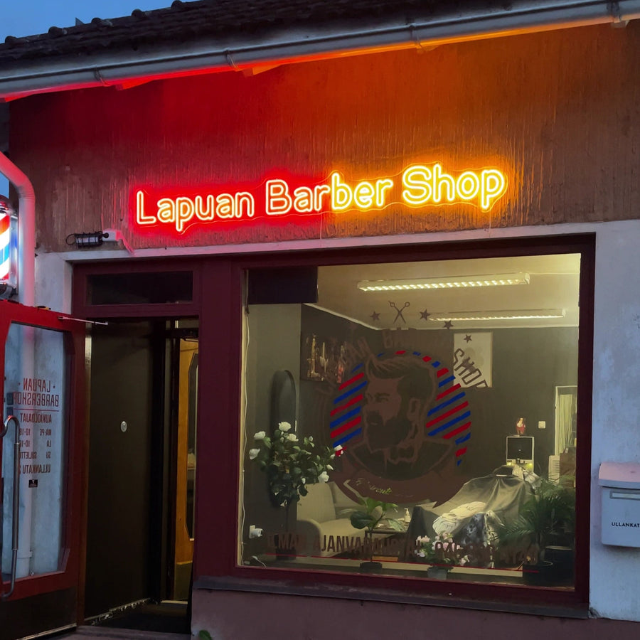 Custom barber shop logo neon sign