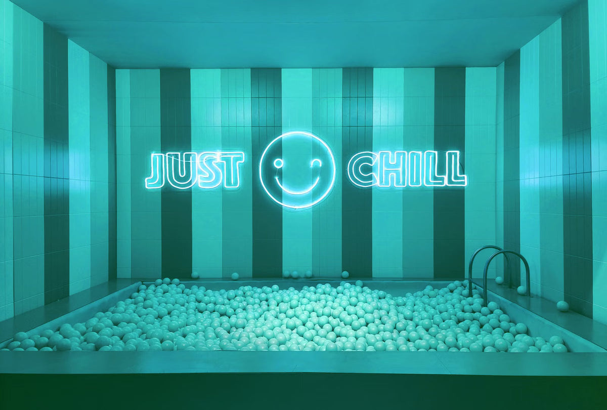 Relaxing LED neon sign in a wellness space
