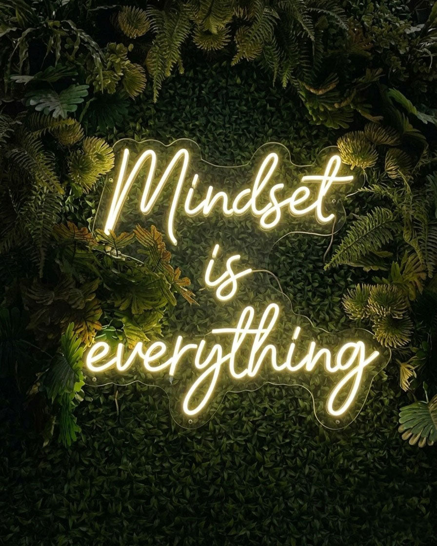 Motivational LED neon sign for a yoga and Pilates studio