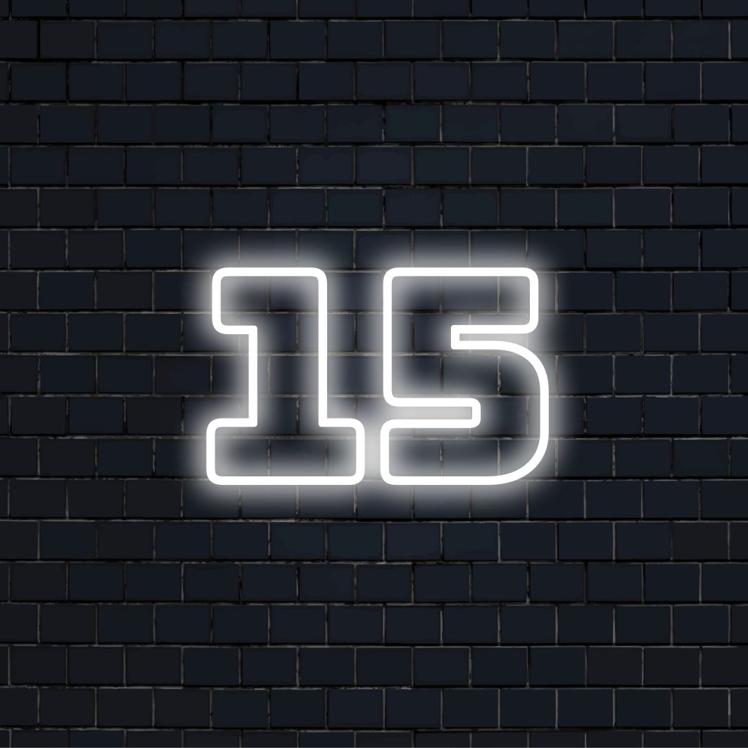 15-årsdag neonskylt