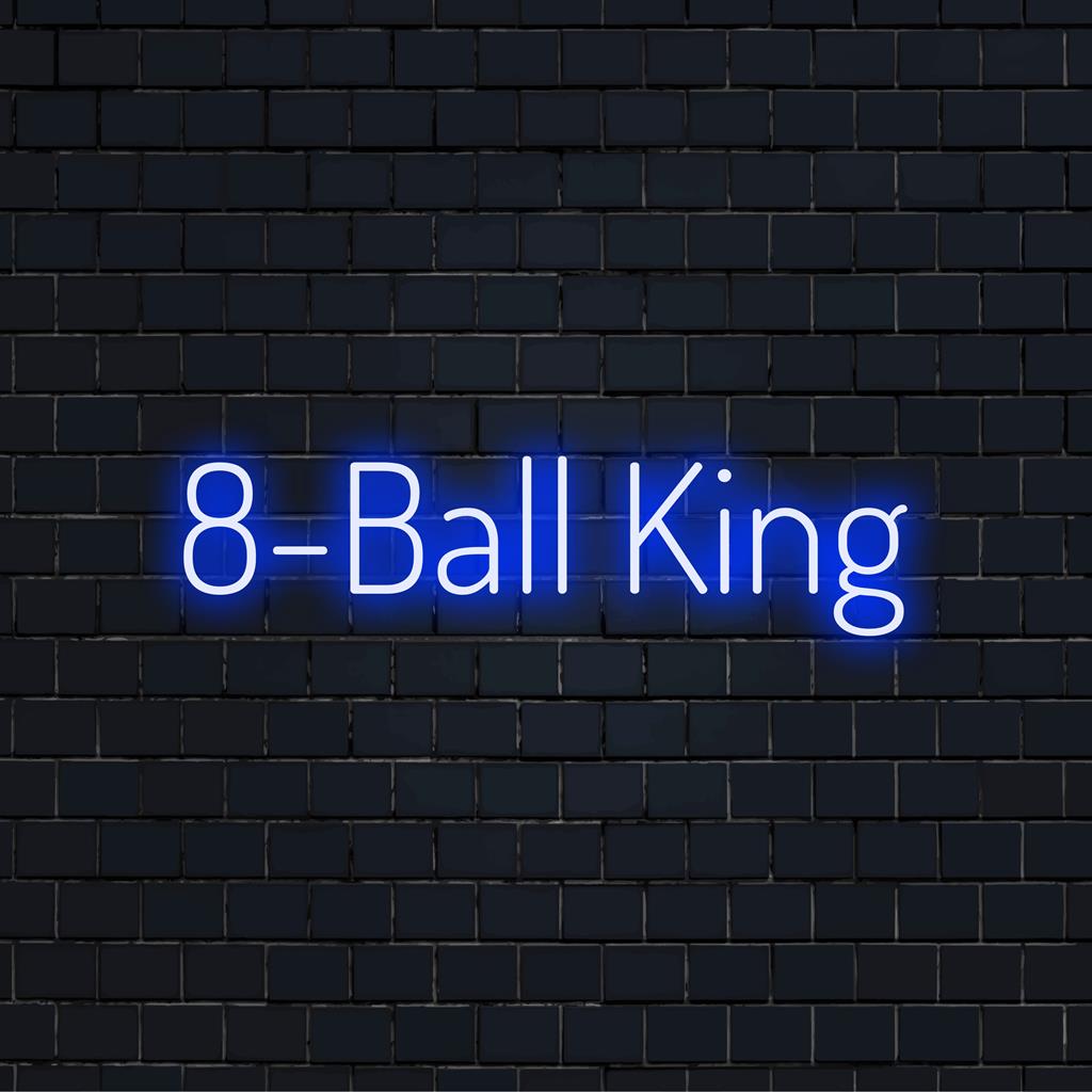 Anpassad LED-neonskylt av en 8-boll som bär en krona; perfekt för unik neonväggsdekoration eller personlig neonljusdesign.