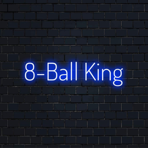 Anpassad LED-neonskylt av en 8-boll som bär en krona; perfekt för unik neonväggsdekoration eller personlig neonljusdesign.