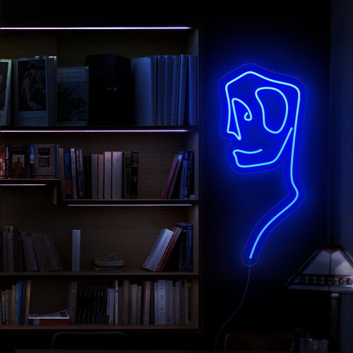 "Abstract Art Man Neon Sign" utstrålar konstnärlig livlighet med sin stilfulla siluett. Lys upp ditt utrymme med detta moderna och abstrakta neonljus, perfekt för att lägga till en touch av modern stil till alla miljöer.