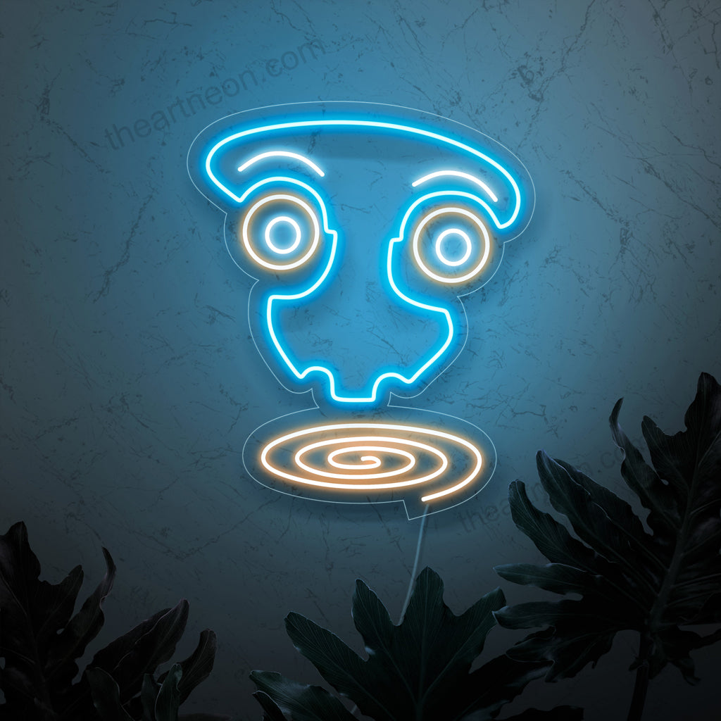 "Abstract Surreal Art Face Neon Sign" - Ett fascinerande neonljus med en surrealistisk och abstrakt representation av ett ansikte, vilket ger modern intriger och konstnärlig stil till ditt vardagsrum.