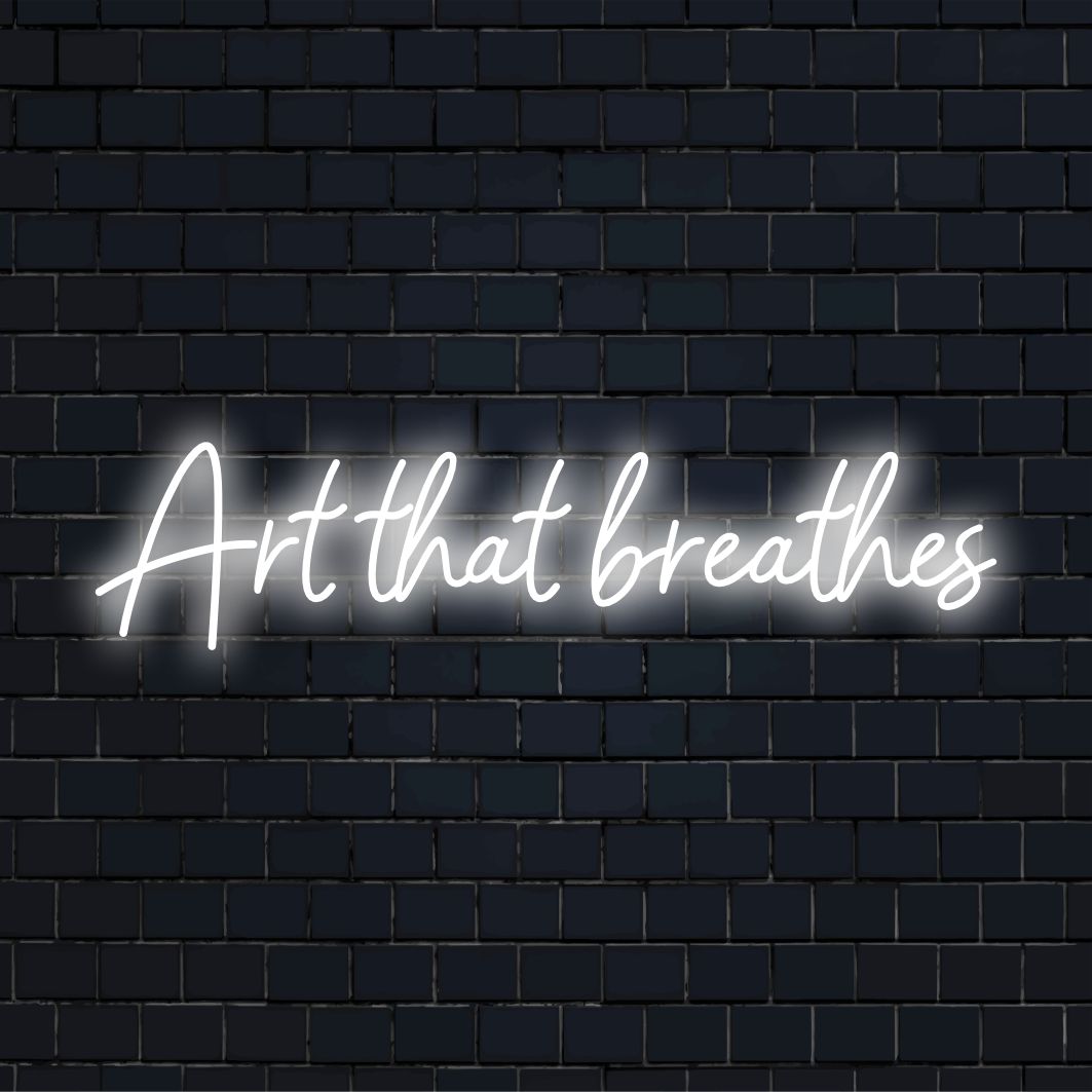 LED-neonskylt från Art That Breathes, med en anpassad och personlig lysande design som är perfekt för att lägga till unik stil till alla utrymmen.