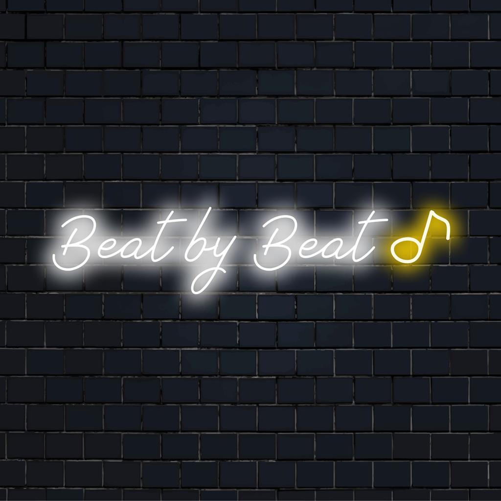 Custom Beat By Beat LED-neonskylt, strålande konstverk som blandar personlig stil och levande neonljusdekor.