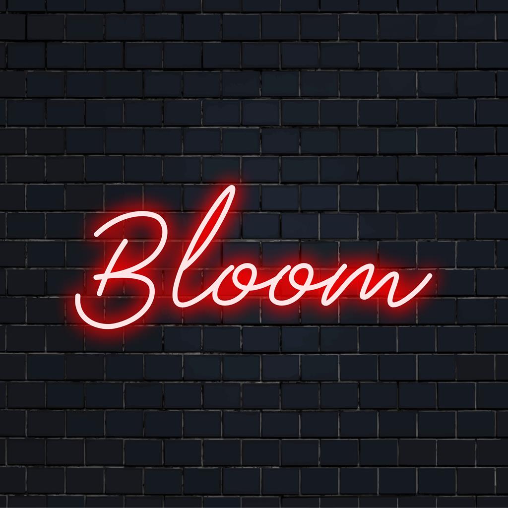 Anpassningsbar LED-neonskylt med blommande blommönster, perfekt som neonväggkonst eller neonljusdekor.