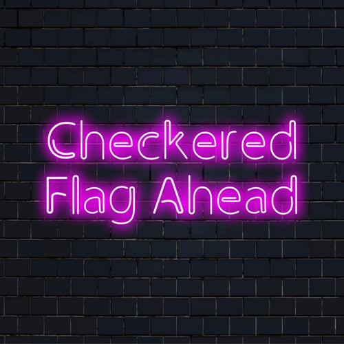 Anpassad LED neonskylt med rutig flaggdesign, perfekt för racingentusiaster; perfekt som iögonfallande neonväggdekoration.