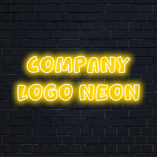 Custom LED neon logo sign with text "Company Logo Neon"