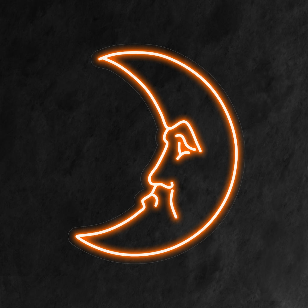  "Crescent Neon Sign" ��� Ett himmelskt och elegant neonljus som visar upp den ikoniska halvmånedesignen, som ger ditt utrymme lugn och förtrollande charm.