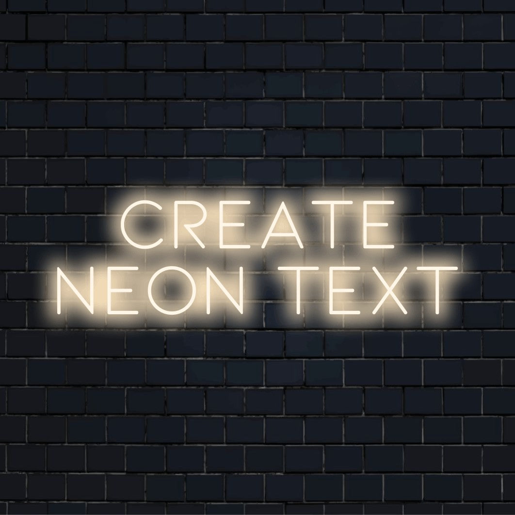 Custom LED neon text sign reading "Create Neon Text"
