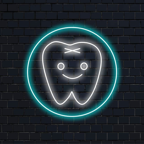 "Cute Tooth Neon Sign" lyser upp med en neonglöd och ger din tandklinik en lekfull och vänlig atmosfär, perfekt för att skapa en välkomnande atmosfär för barn.