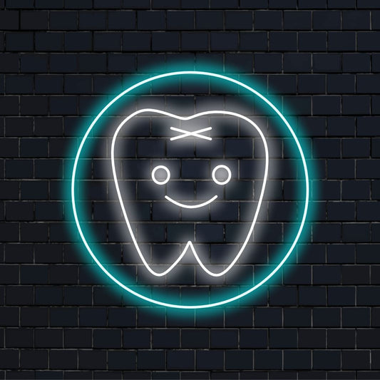 "Cute Tooth Neon Sign" lyser upp med en neonglöd och ger din tandklinik en lekfull och vänlig atmosfär, perfekt för att skapa en välkomnande atmosfär för barn.