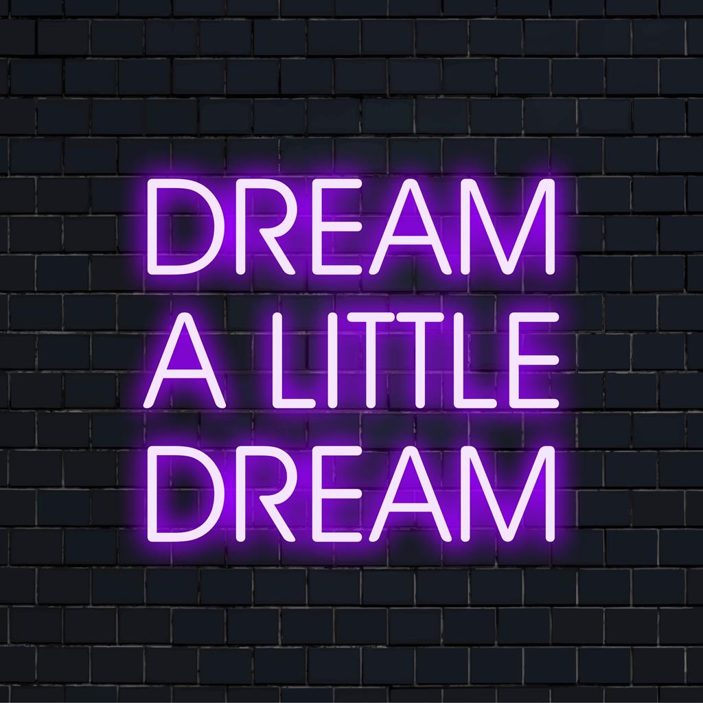 Dream A Little Dream konstfull LED-neonskylt, en perfekt anpassad neonljusdekor för alla utrymmen, som förkroppsligar elegans och drömmande.