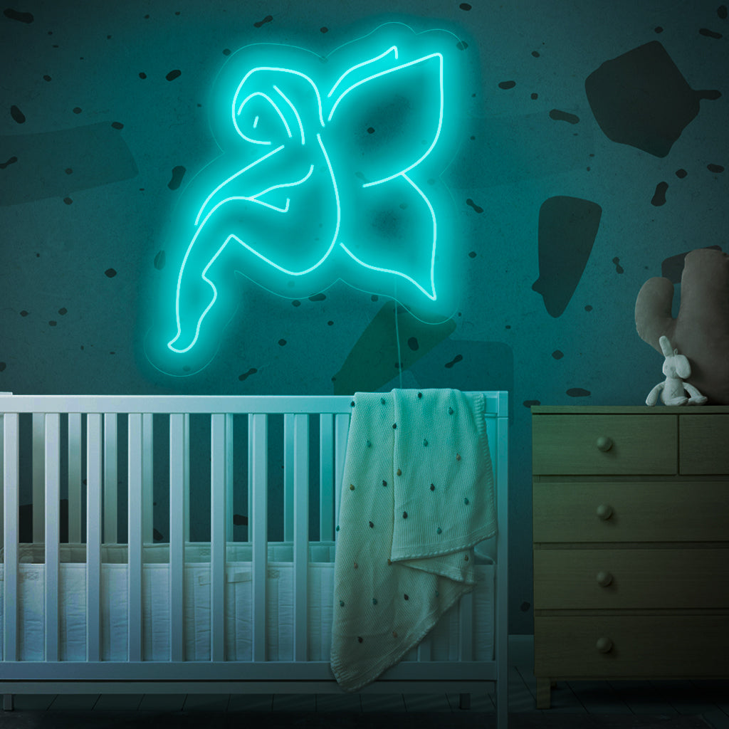 "Fairy Neon Sign" lyser upp med ett magiskt sken, perfekt för barnrum och utrymmen som omfamnar älvornas nyckfulla värld och lägger till förtrollning till atmosfären.