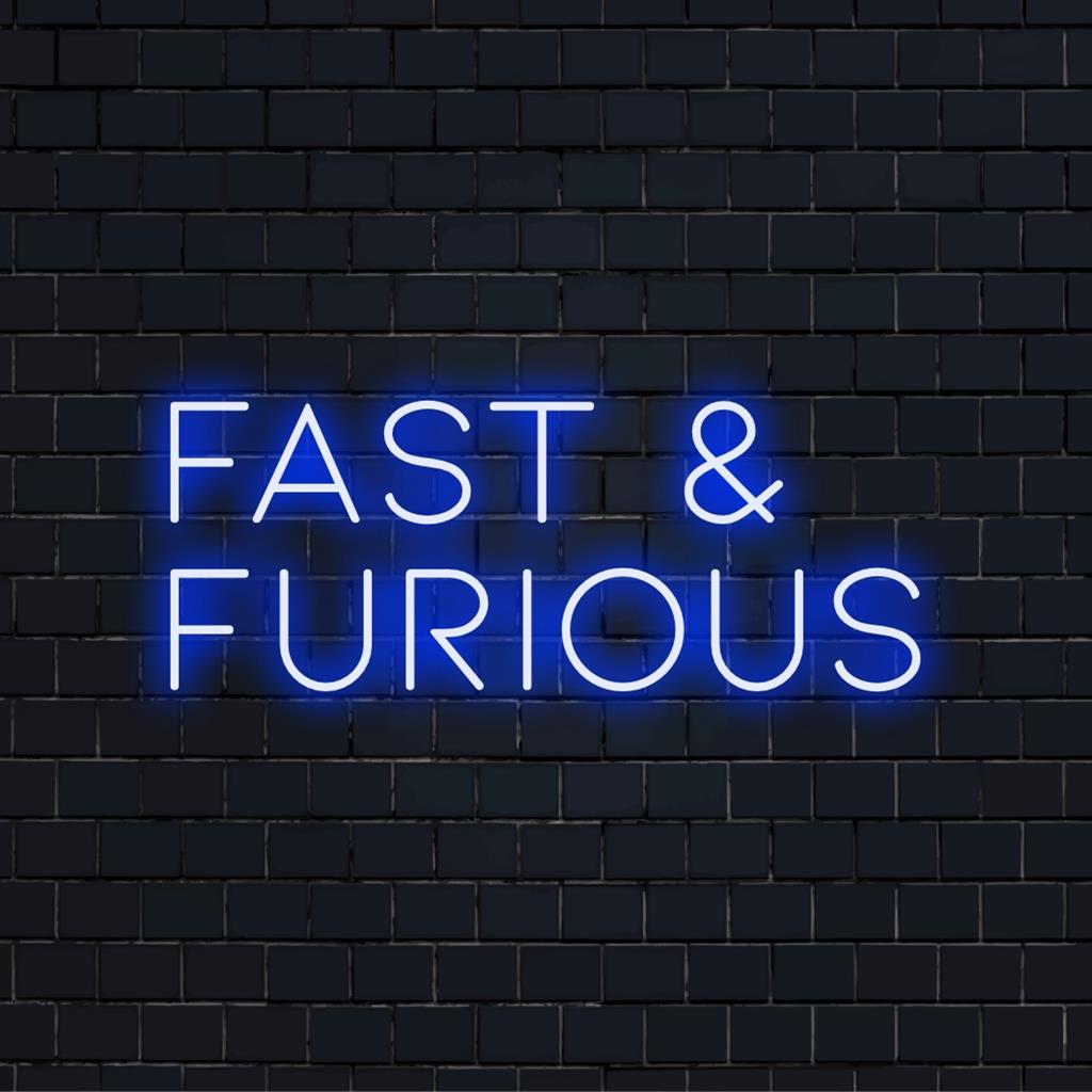 Upplyst LED neonskylt inspirerad av Fast and Furious, mångsidig och perfekt för motorsportentusiasters väggdekoration.