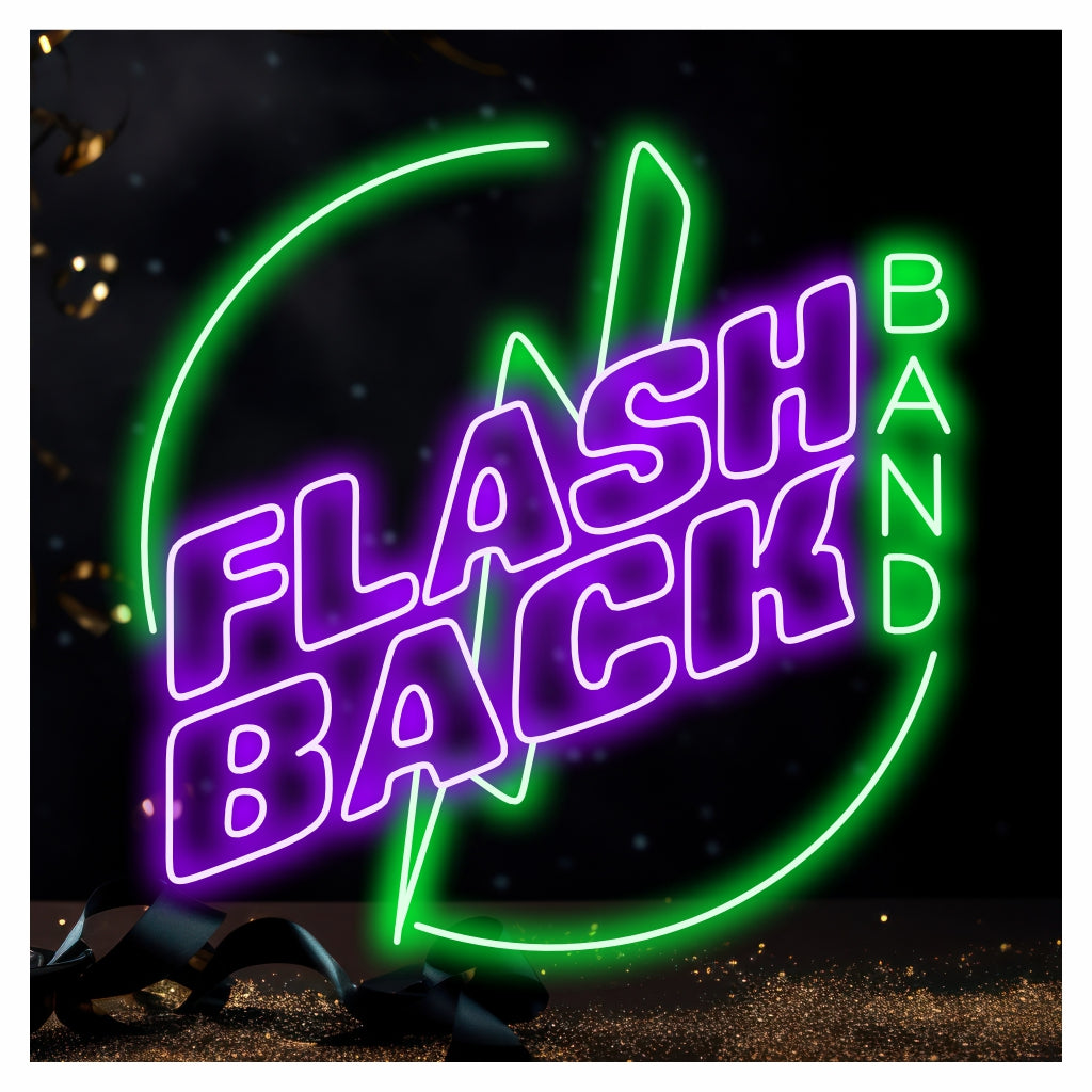 Flash Back Band Neonskylt med speciell vadderad låda - The Art Neon