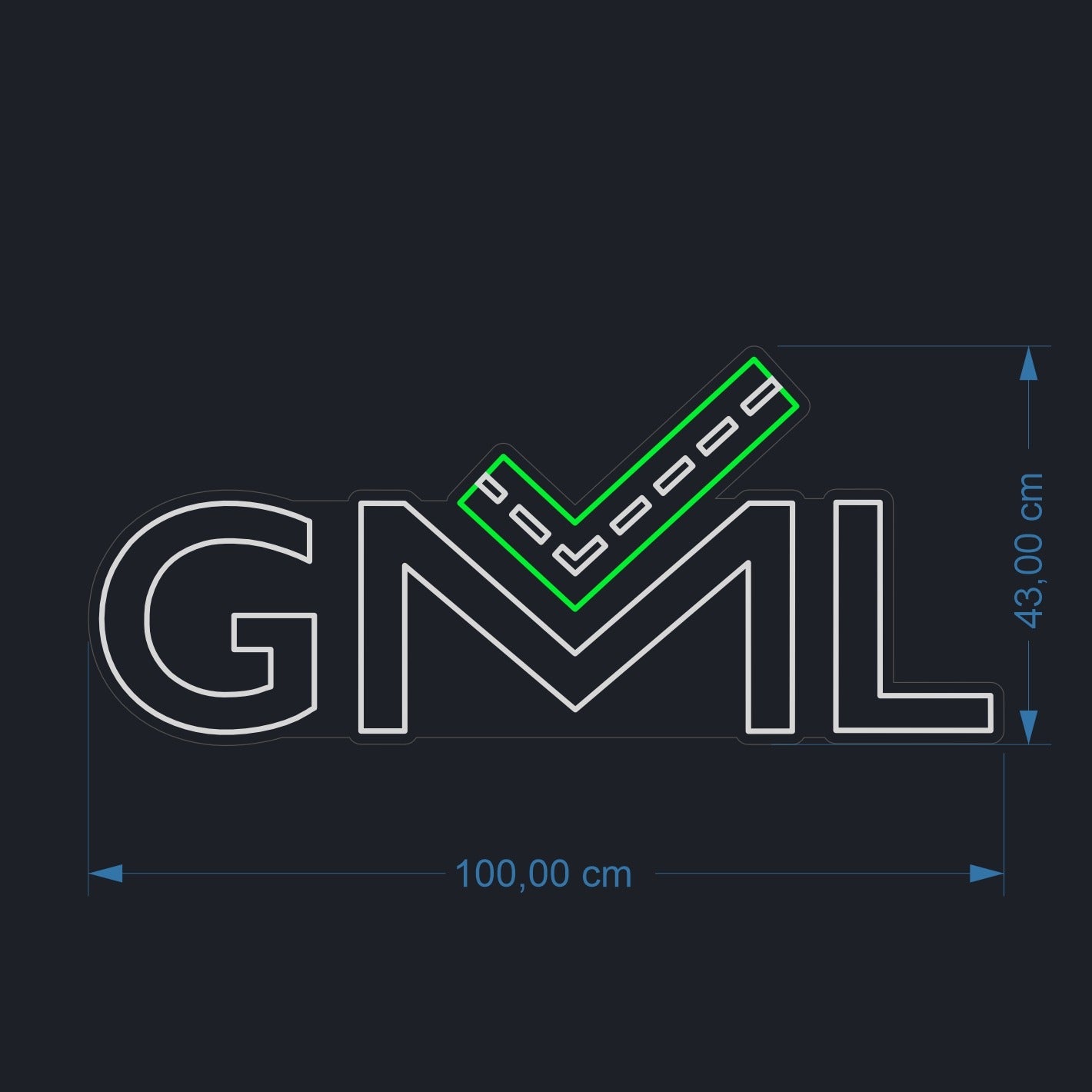 GML Neontavla – 100×43 cm