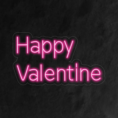 "Happy Valentine Neon Sign" - utstrålar kärlek och romantik, perfekt för alla hjärtans dag-firande, romantiska miljöer eller alla platser där kärleken firas.
