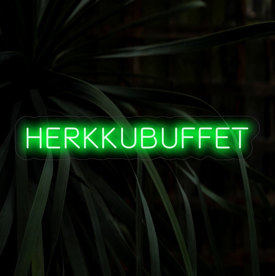 "Herkkubuffet Neon Sign" - Houkutteleva lis��ys ravintoloihin, kahviloihin tai herkkup��ytiin, luoden herkullisen och houkuttelevan tunnelman.