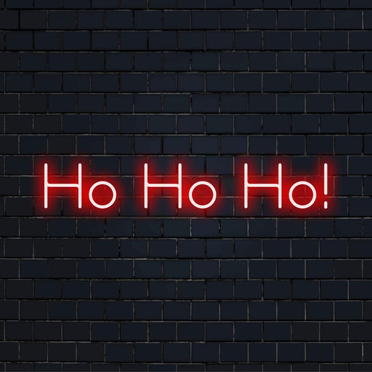 Ljusa och festliga Ho Ho Ho! LED neonskylt perfekt för semesterinredning; en livlig neonlampa för ditt utrymme.