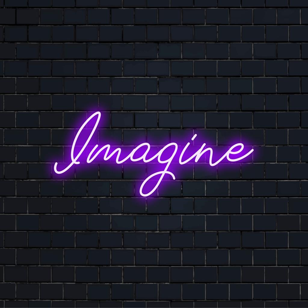 Levande LED neonskylt från Imagine, perfekt för personlig väggdekor och kreativ ljusdesign. Skräddarsytt hantverk.