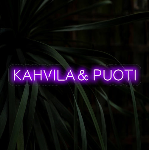 "Kahvila & Puoti Neonskylt" - Förvandla ditt utrymme med den inbjudande glöden från denna nordisk-inspirerade neonskylt, perfekt för kaféer och butiker.