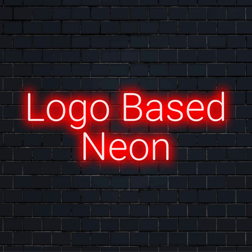 Custom LED neon logo sign with text "Logo Based Neon"