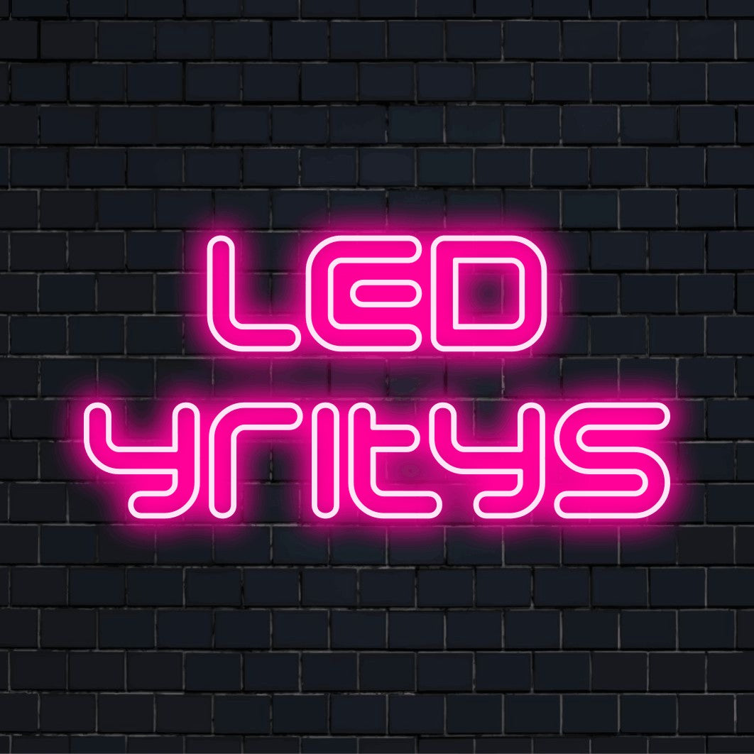 Personoitu LED-logokyltti tekstillä "LED yritys"