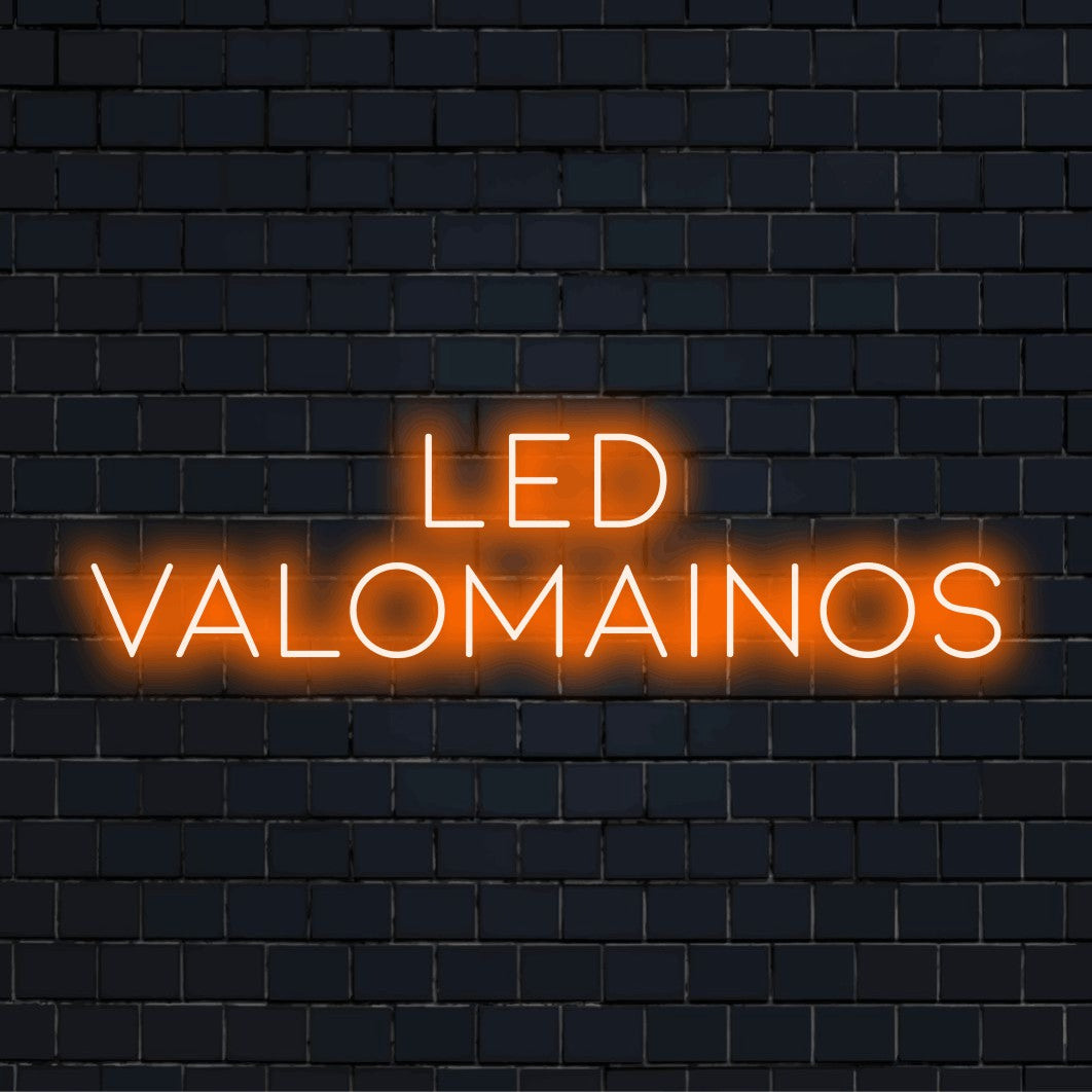 Personoitu LED-logokyltti tekstillä "LED valomainos"