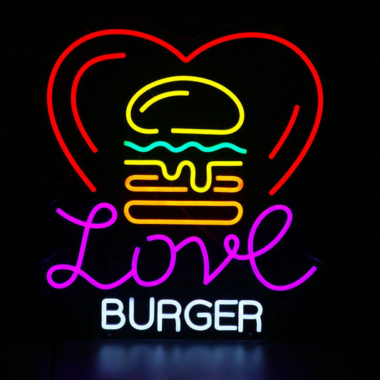 Love Burger Neonskylt