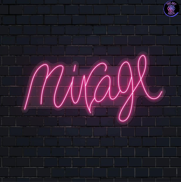 Illustrative 120 × 60 cm statement logo neon mockup